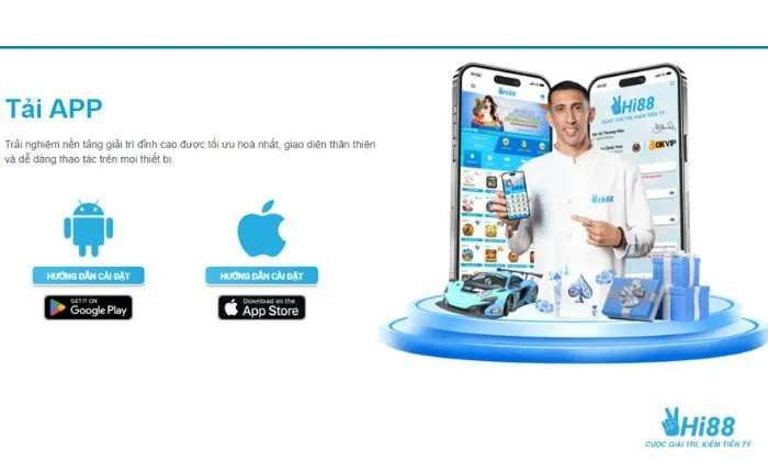 Hướng dẫn các thao tác tải app Hi88